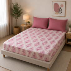 Σεντόνι λάστιχο εμπριμέ Σχ. Elite lilac poly/cotton 100x200cm