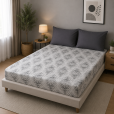 Σεντόνι λάστιχο εμπριμέ Σχ. Elite grey poly/cotton 160x200cm