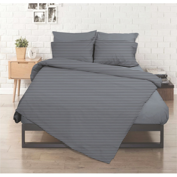 Σεντόνι λάστιχο εμπριμέ Σχ. Chic grey poly/cotton 160x200cm