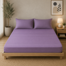 Σεντόνι λάστιχο εμπριμέ Σχ. Chic lilac poly/cotton 160x200cm