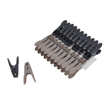 Σετ 24 πλαστικά μανταλάκια 7cm ανθρακίτη - beige MEN171TA