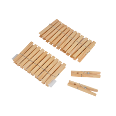 Σετ 24 ξύλινα  μανταλάκια 7cm natural MEN174