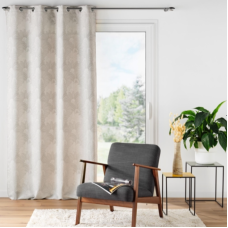 Κουρτίνα ζακάρ Σχ. Teora taupe 140x260cm  έτοιμη ραμμένη με κρίκους 100% pol. 140x260cm