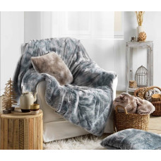 Κουβέρτα - Ριχτάρι συνθετική γούνα Σχ. Antartic grey 100% polyester 180x220cm