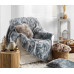 Κουβέρτα - Ριχτάρι συνθετική γούνα Σχ. Antartic grey 100% polyester 180x220cm