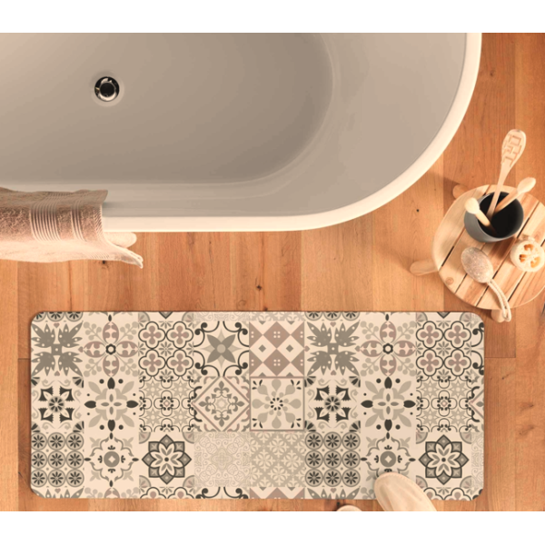 Πατάκια μπάνιου Έξτρα απορροφητικά Σχ.Salou natural 50Χ120cm 100% pol. 50x120cm