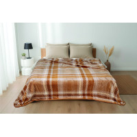 Κουβέρτα καρό Σχ.Marley 490 gsm 100% polyester Beige 150x220cm
