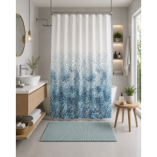 Κουρτίνα μπάνιου printed με κρίκους Σχ.Loby 180x200cm 100% pol. 180x200cm