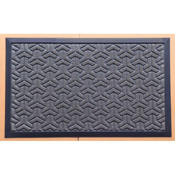 Πατάκι εξώπορτας ανάγλυφο Σχ.1043 45Χ75cm 100% polypropylene Grey