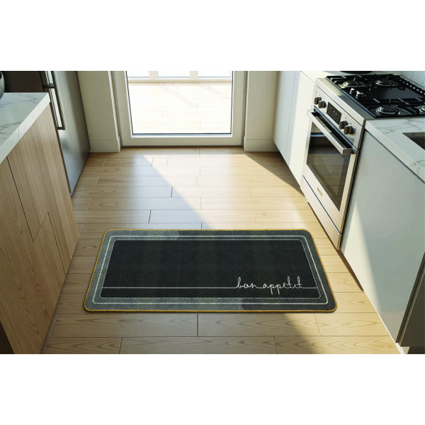 Πατάκι κουζίνας printed BLR  Σx.The Bon appetit grey 50x80cm