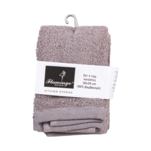 Πετσέτες 4τμχ Σχ.Lavetes 480gsm 30Χ30cm 100% cotton Grey