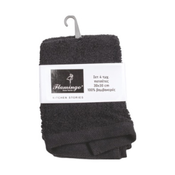 Πετσέτες 4τμχ Σχ.Lavetes 480gsm 30Χ30cm 100% cotton Black
