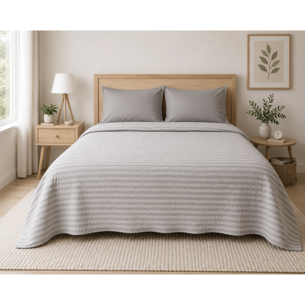 Κουβερλί ultrasonic Σχ. Chic 100% microfiber Moca-Beige 160x240cm