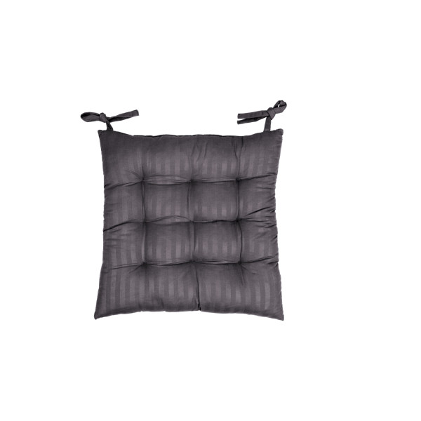 Μαξιλάρι καρέκλας Σχ. Stripe 40x40cm 70% cotton - 30%pol. Dark Grey