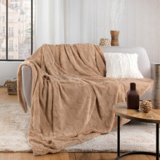 Κουβέρτα - Ριχτάρι συνθετική γούνα / sherpa Σχ. Foxy sand 100% polyester 180x220cm