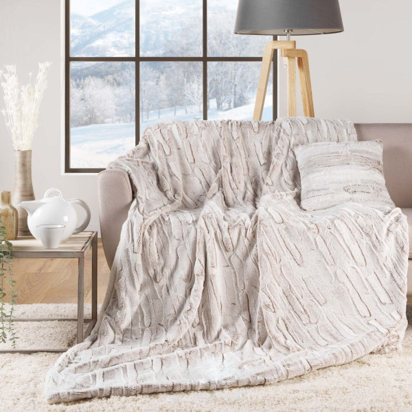Κουβέρτα - Ριχτάρι συνθετική γούνα / sherpa Σχ. Lynx 100% polyester 180x220cm