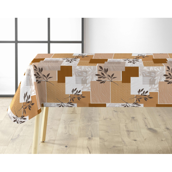 Τραπεζομάντηλο  Pvc printed 140cm X 20m Σχ. Camille camel brown 20m