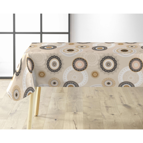 Τραπεζομάντηλο  Pvc printed 140cm X 20m Σχ. Lagos natural 20m