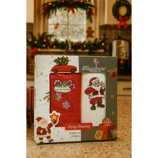 Σετ ποτηρόπανo κουζίνας Σχ.Ch010 πικέ 2 τμχ. με κέντημα σε κουτί 40x60cm 40x60cm