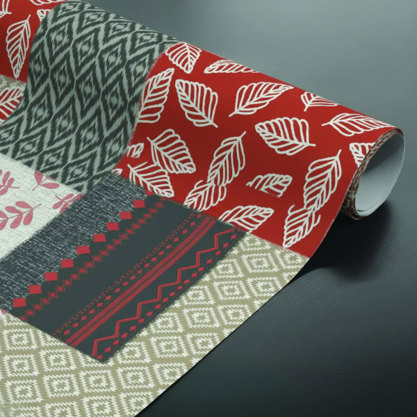 Τραπεζομάντηλο  Pvc printed 140cm X 20m Σχ. Geoflore terracotta orange 140Χ20m