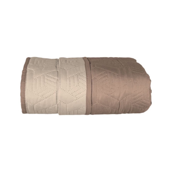 Κουβερλί ultrasonic Σχ. Flex 100% microfiber Moca-Beige 160x220cm
