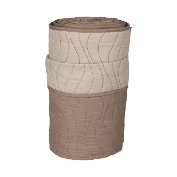 Κουβερλί ultrasonic Σχ. Wave 100% microfiber Moca-Beige 160x220cm