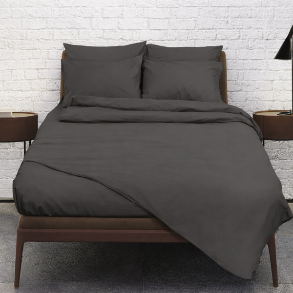 Σεντόνια Σχ. Rainbow flat μονόχρωμα poly/cotton Anthracite 240x260cm