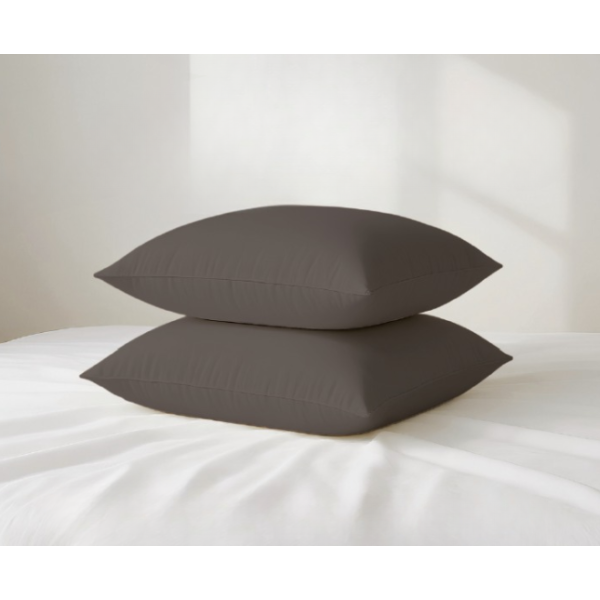 Μαξιλαροθήκες μονόχρωμες Σχ.Rainbow 52x72cm poly/cotton 144 κλωστών Anthracite