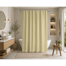 Κουρτίνα μπάνιου  με κρίκους Σχ.Diana beige 180x200cm 100% pol. 180x200cm