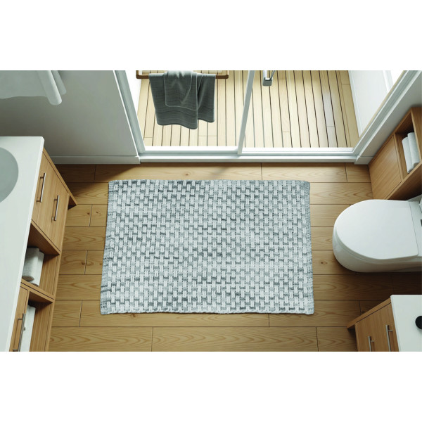 Πατάκι μπάνιου Σχ.Moris 60% cotton - 40% pol. Grey 60X90cm