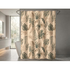 Κουρτίνα μπάνιου printed με κρίκους Σχ.Tropic 180x200cm 100% pol. 180x200cm