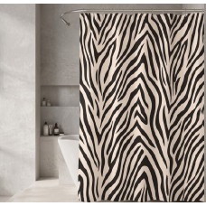 Κουρτίνα μπάνιου printed με κρίκους Σχ.Zebra 180x200cm 100% pol. 180x200cm