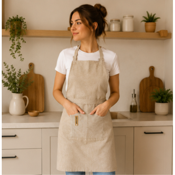 Ποδιά 65x73cm Σχ. Maison 90% pol. - 10% cotton Beige