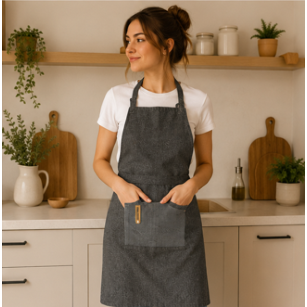 Ποδιά 65x73cm Σχ. Maison 90% pol. - 10% cotton Dark Grey