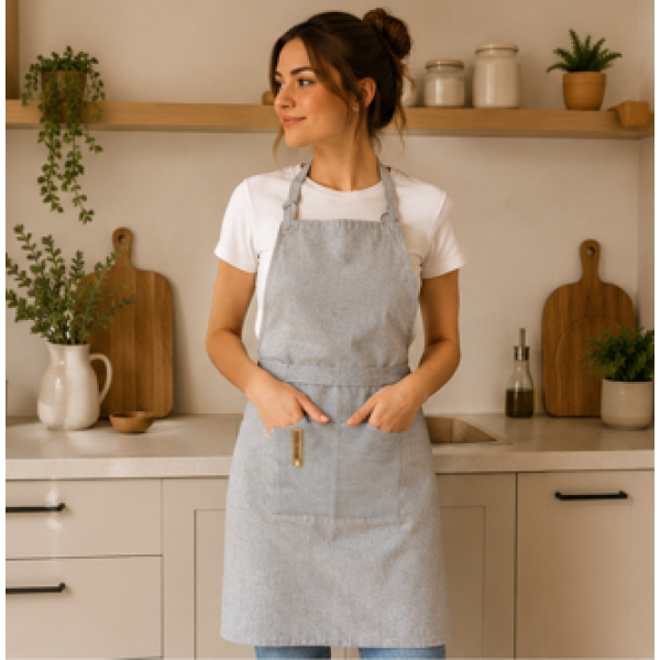 Ποδιά 65x73cm Σχ. Maison 90% pol. - 10% cotton Light Grey