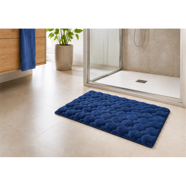 Πατάκι μπάνιου Σχ. Bubbles 50x80cm 100%cotton Blue