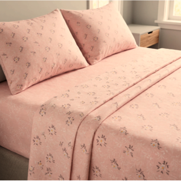 Σετ παπλωματοθήκη εμπριμέ Σχ. Margarita  poly/cotton Pink 220x240cm