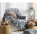 Κουβέρτα - Ριχτάρι συνθετική γούνα Σχ. Antartic grey 100% polyester 180x220cm