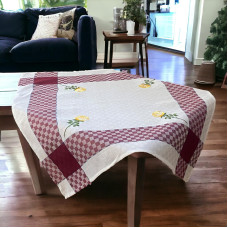 ΚΑΡΕ ΛΙΝΟ 85Χ85 ΖΑΚΑΡ  ΜΕ ΚΕΝΤΗΜΑ  ROSE 5580 ΜΠΟΡΝΤΩ LINEAHOME LH2036025-1