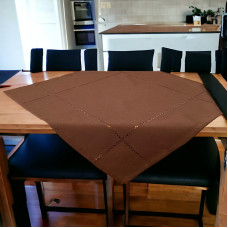 ΤΡΑΠΕΖΟΜΑΝΤΗΛΟ ΛΙΝΟ ΜΕ ΑΖΟΥΡ ΧΕΙΡΟΣ IRIS 10948 ΚΑΦΕ 140Χ140 LINEAHOME LH2031083-2