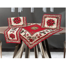 ΧΡΙΣΤΟΥΓΕΝΙΑΤΙΚΟ  ΣΕΤ 5τμχ ΑΛΕΞΑΝΔΡΙΝΟ ΚΑΡΕ 100Χ100 + ΣΕΜΕ 40Χ100 + 2 Χ ΠΕΤΣΕΤΑΚΙΑ 40Χ40 LINEAHOME LH2037040-1