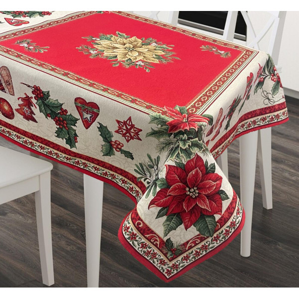 ΧΡΙΣΤΟΥΓΕΝΝΙΑΤΙΚΟ ΤΡΑΠΕΖΟΜΑΝΤΗΛΟ ΑΛΕΞΑΝΔΡΙΝΟ 140Χ220 LINEAHOME LH2037048-2