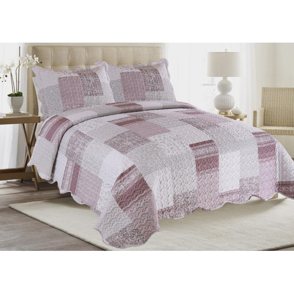 ΣΕΤ ΚΟΥΒΕΡΛΙ 2ΤΜΧ.ΕΜΠΡΙΜΕ DUSTY CHECK 8293 ΜΟΝΟ 160Χ220 + 1 ΜΑΞΙΛΑΡΙ 50Χ70 LINEAHOME LH2015039-3