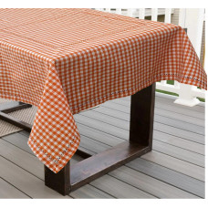 ΤΡΑΠΕΖΟΜΑΝΤΗΛΟ ΛΙΝΟ ΜΕ ΑΖΟΥΡ ΧΕΙΡΟΣ VICHY ΠΟΡΤΟΚΑΛΙ 140Χ180 LINEAHOME LH2031151-1