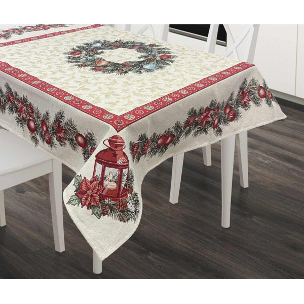 ΧΡΙΣΤΟΥΓΕΝΝΙΑΤΙΚΟ ΤΡΑΠΕΖΟΜΑΝΤΗΛΟ ΣΤΟΦΑ ΙΣΠΑΝΙΑΣ  XMAS LIGHT 140X180 LINEAHOME LH2037202-1