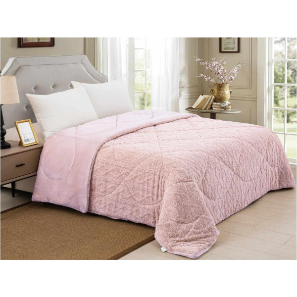 ΚΟΥΒΕΡΤΟΠΑΠΛΩΜΑ SHERPA PATAGONIA DUSTY PINK ΥΠΕΡΔΙΠΛΟ 210X230 LINEAHOME LH2010846-2