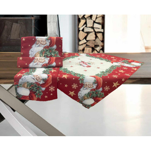 ΧΡΙΣΤΟΥΓΕΝΙΑΤΙΚΟ ΣΕΤ ΣΤΟΦΑ ΙΣΠΑΝΙΑΣ  SANTA  ΑΠΟ (1)140Χ140 + (1)100Χ100 + (1) 40Χ100 + (2) 40Χ40 LINEAHOME LH2037249-4