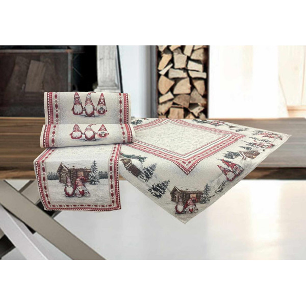 ΧΡΙΣΤΟΥΓΕΝΙΑΤΙΚΟ ΣΕΤ ΣΤΟΦΑ ΙΣΠΑΝΙΑΣ  XMAS MINI SANTA ΑΠΟ ΚΑΡΕ 100Χ100 + ΣΕΜΕ 40Χ100 + 2 Χ ΠΕΤΣΕΤΑΚΙΑ 40Χ40 LINEAHOME LH2037251-5