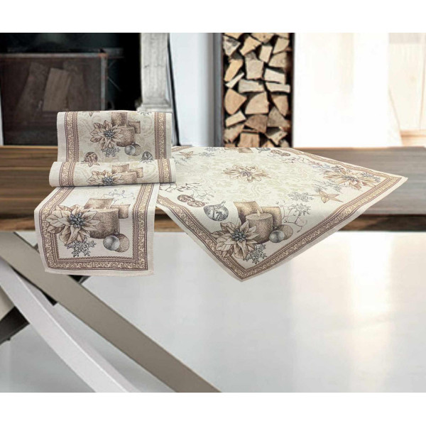 ΧΡΙΣΤΟΥΓΕΝΙΑΤΙΚΟ ΣΕΤ ΣΤΟΦΑ ΙΣΠΑΝΙΑΣ CANDLE GOLD ΑΠΟ (1)140Χ140 + (1)100Χ100 + (1) 40Χ100 + (2) 40Χ40 LINEAHOME LH2037257-4