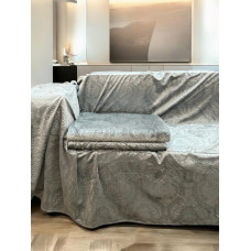 Αντιολισθητικό ριχτάριι βελούρ  σετ 3τμχ. μπαρόκ γκρι LINEAHOME LH2021905-1